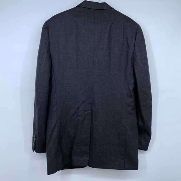 Burberry's Charcoal Gray Big Plaid 2-Button Suit Jacket & Pants Combo 40L - Picture 3 of 12